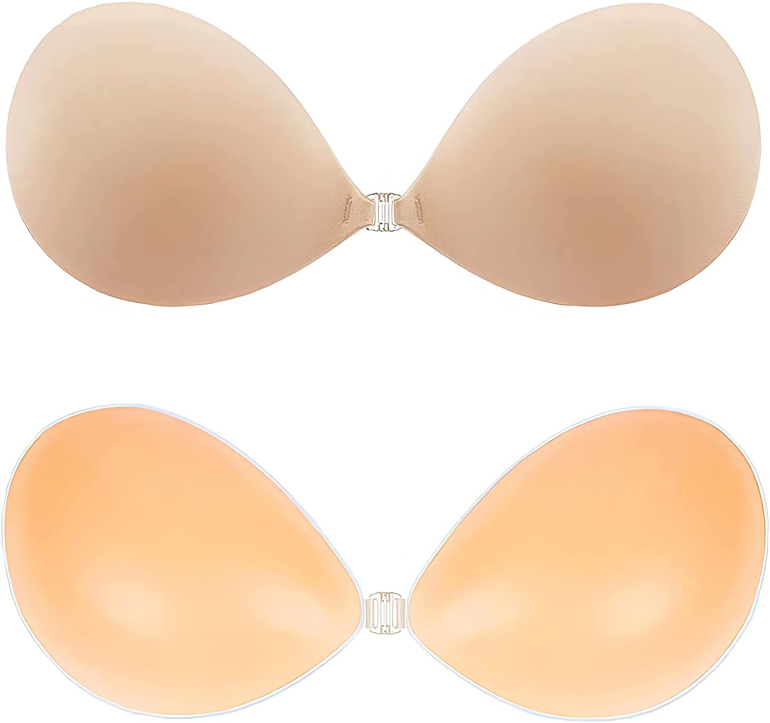 MITALOO Push Up Strapless Sticky Adhesive Invisible Backless Bras Plunge  Reusable Magic Bra for Women (a, Beige) at  Women's Clothing store
